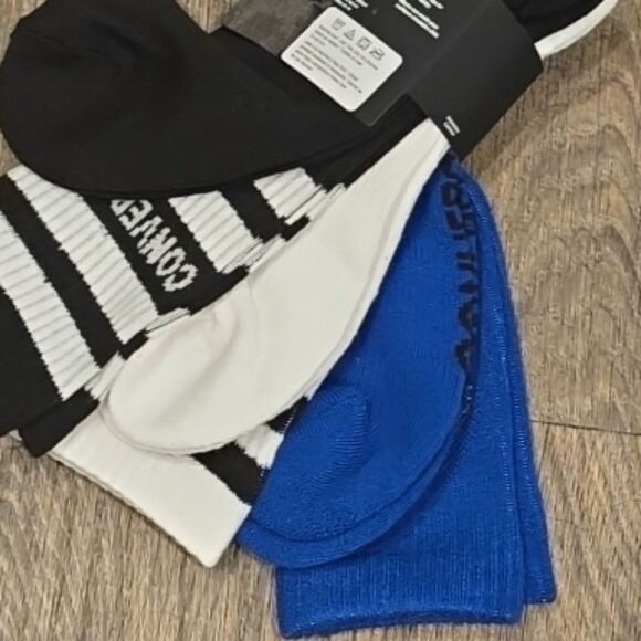 Converse Half Cushion Patch Logo & Stripe Crew Sock- 3PK - Picture 3 of 6